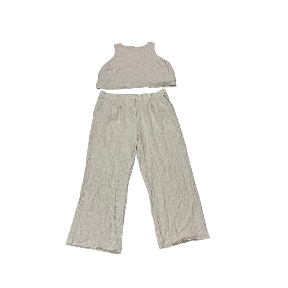 Abercrombie & Fitch Women XL Tailored Linen Pants Sleeveless Top Vacation Resort